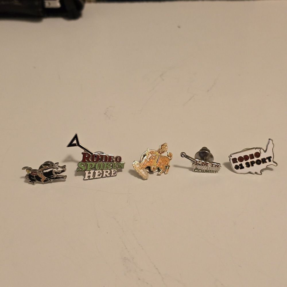 Vintage Horse Cowboy Rodeo Bucking Bronco Pins 1" Inch or Less - Lot of 5
